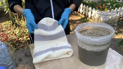 Кашпо для цветов из старых шапок и цемента | DIY cement pots