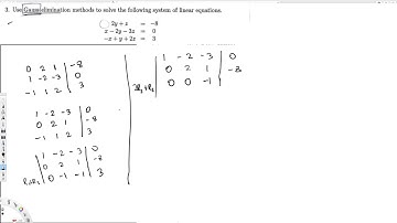 Use Gauss elimination methods to solve the following system of linear equations