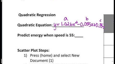 Quadratic Regression Video