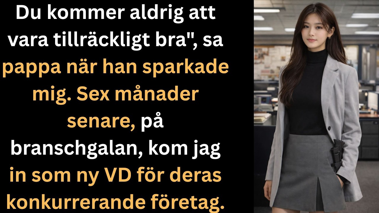 ”Du är avskedad, Alexandra. Du kommer aldrig att vara tillräckligt bra för att driva Morgan Pharmaceuticals.” Min fars röst var kall som vinterstål, och han reste sig inte ens ur sin läderfåtölj...