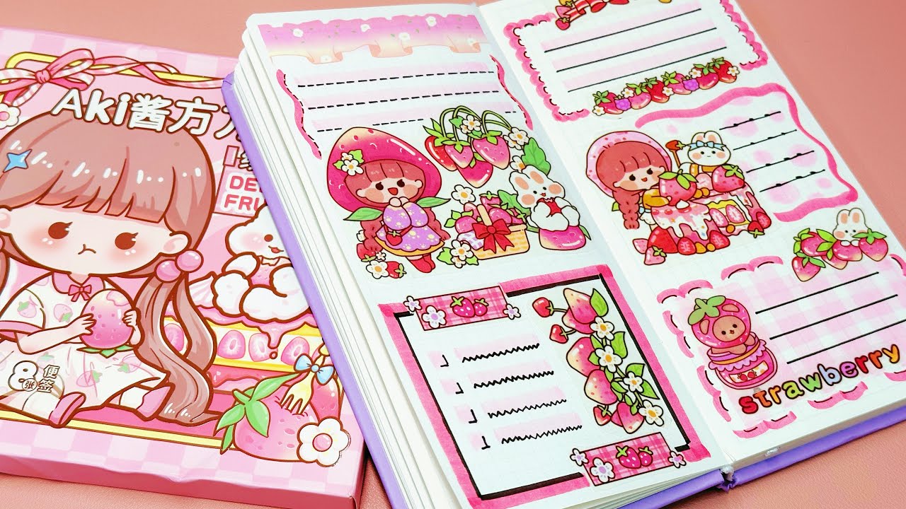 stickers journaling 🎁unboxing cute kawaii sticker🌈 Immersive ASMR