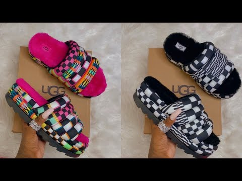 【ちろ先生】UGG Maxi Graphic Silde UGG MAXI SLIDE LOGO UNBOXING REVIEW & TRY ON | FT. BOTH