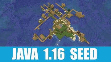 Minecraft Java 1.16 Seed: Island village with two blacksmiths right at spawn
