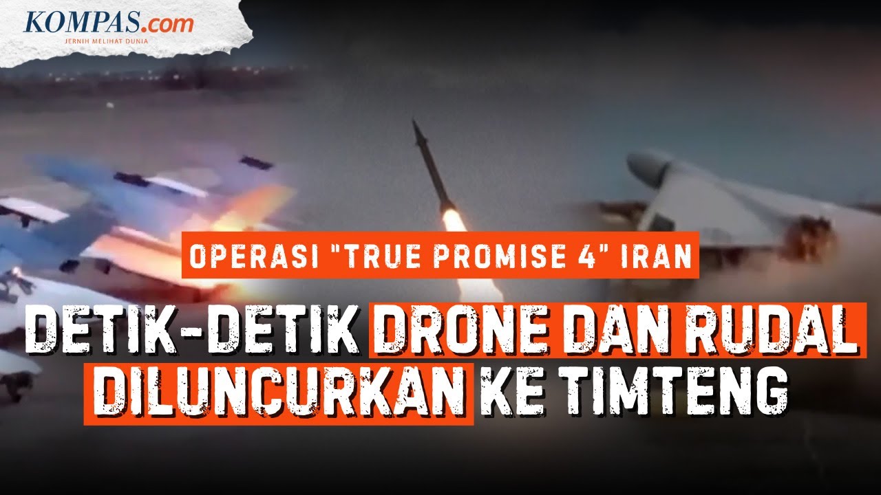 Detik-detik Iran Luncurkan Rudal dan Drone dalam Operasi True Promise 4, Timteng Kian Panas!