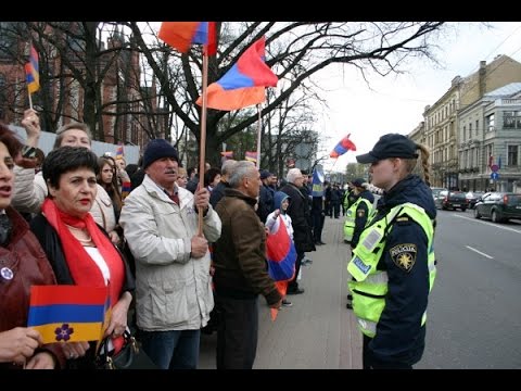 სომეხი ერის გენოციდის 100 წლისთავი. ლატვია  Латвия  Турецкое  День Геноцида Армян 24.04.2015