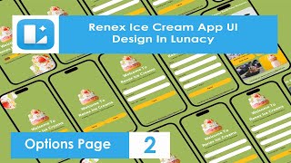 2 Renex Online Icream Store UI design with Lunacy Options Page #uidesigncourse #Lunacy #wpf