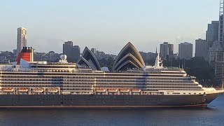 Cunard's Queen Victoria arrives at Circular Quay at Sunset on the 3rd of March 2024