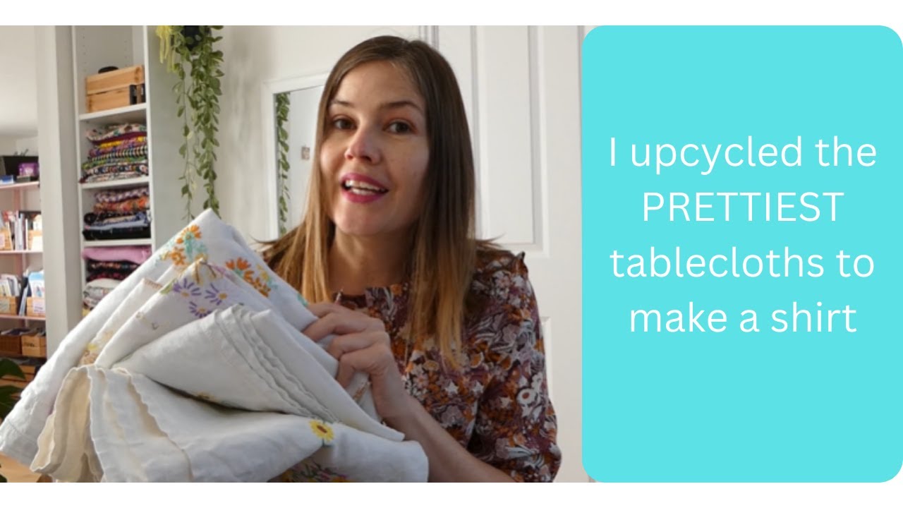 I upcycled the PRETTIEST tablecloths to make a shirt