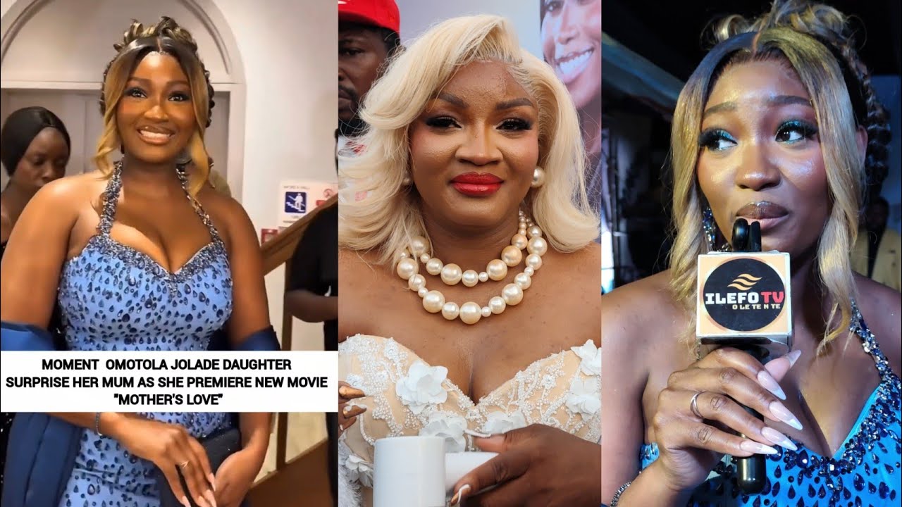 BEAUTIFUL MOMENT OMOTOLA JOLADE DAUGHTER MIRAIAH SURPRISE HER MUM AT THE PREMIERE OF MOTHER'S LOVE 