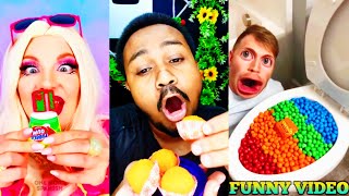 Eating Colorful Chocolate M&M's Candy in Toilet#funny #shorts