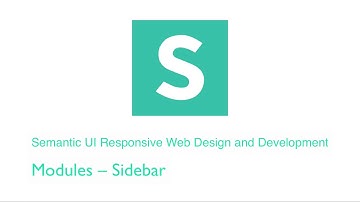 Semantic UI: Modules – Sidebar