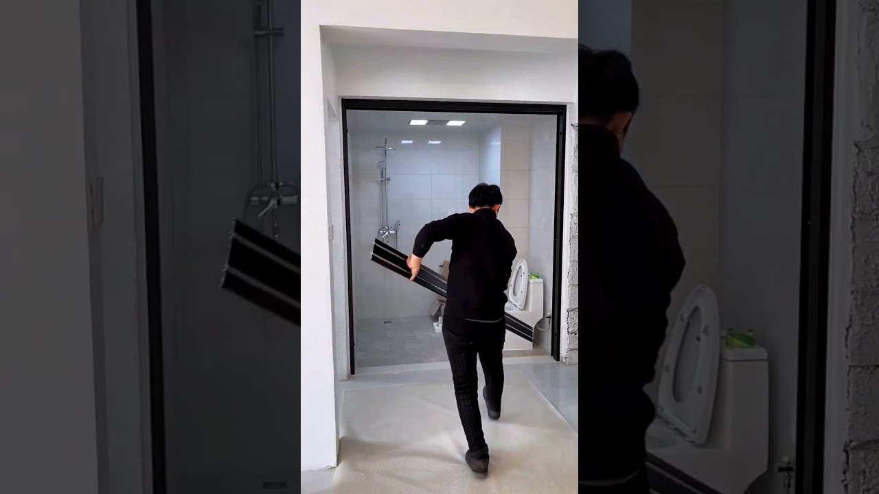 Bidirectional sliding door installation process- Good tools and machinery make work easy