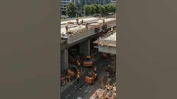 🏗️ Urban Bridge Collapse! 😱 Bridge Deck Falls During Construction 🚨#bridgecollapse #urbandisaster