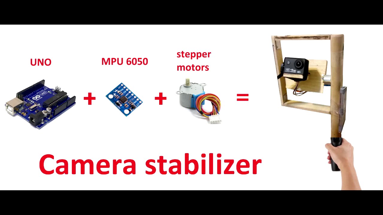 Quiet camera stabilizer on Arduino UNO, 28BYJ48 stepper motors and MPU