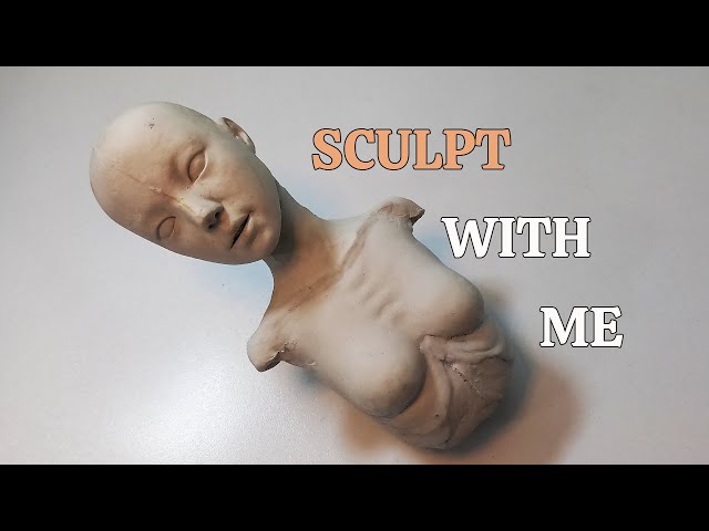 Sculpting female head in clay. Tutorial how to sculpt in a water based  clay. 