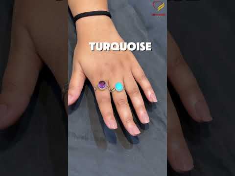 Stunning Turquoise, Amethyst, Pyrite & Citrine Rings 💎✨ #shorts