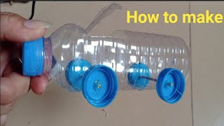 how to make a car out of plastic bottle(Powered Car)