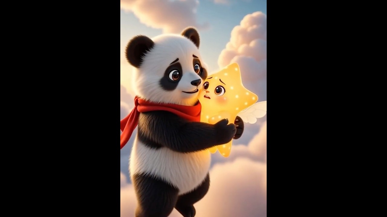 Panda helped the lost star to return to her homeland | Watch Lomi Panda the hero#aivideo #aishorts