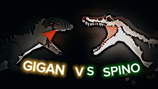 CC spinosaurus vs zeb Giganotosaurus // dinosaur battle // stick nodes pro animation