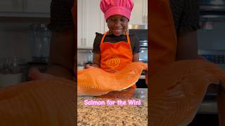 Six Year Old Masterchef Junior Makes Salmon and Broccoli! Bon Appetit 😋