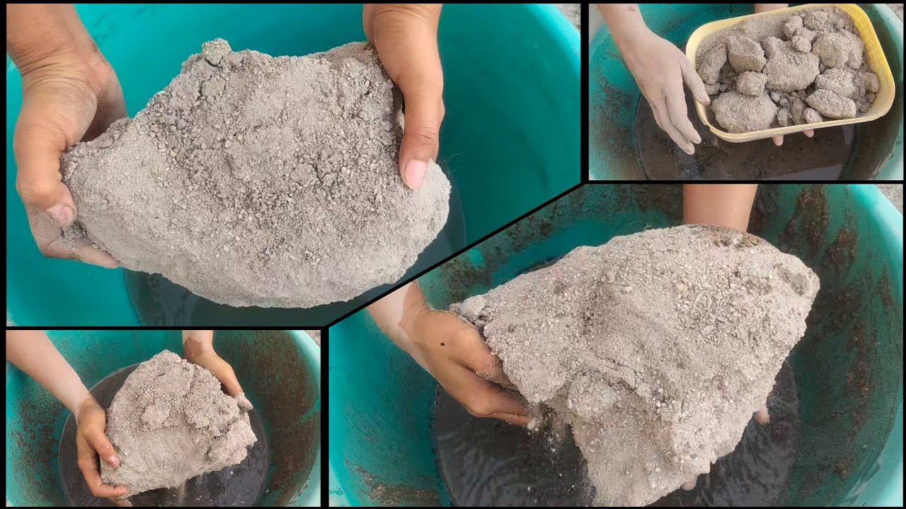 Asmr | Grainy sand cement huge s chunks crumbling  in water SAASMR sleepaid