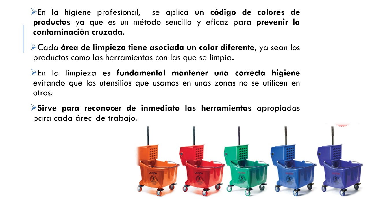12  CÓDIGO DE COLORES PARA PRODUCTOS DE LIMPIEZA