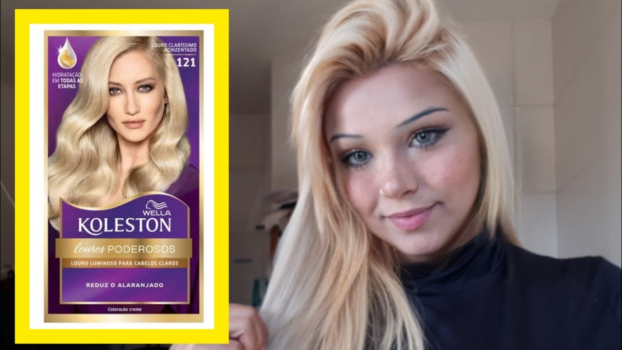 Ficando Loira com tinta | Loiro claríssimo da Koleston 121