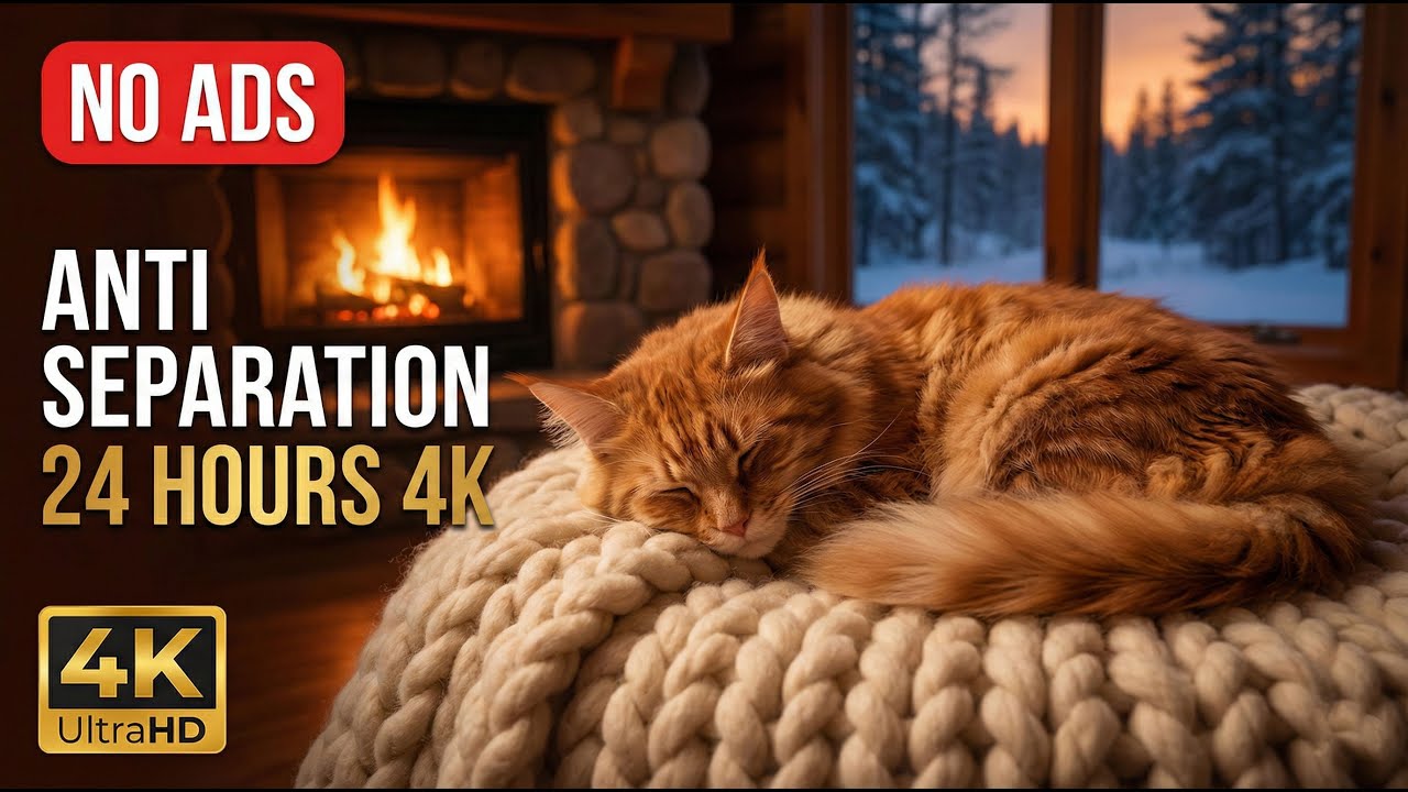 24 Hours of Cozy Music for Anti Separation Cat 🎵🐈 Relaxing Sound for Relaxation, No Ads 4K UltraHD