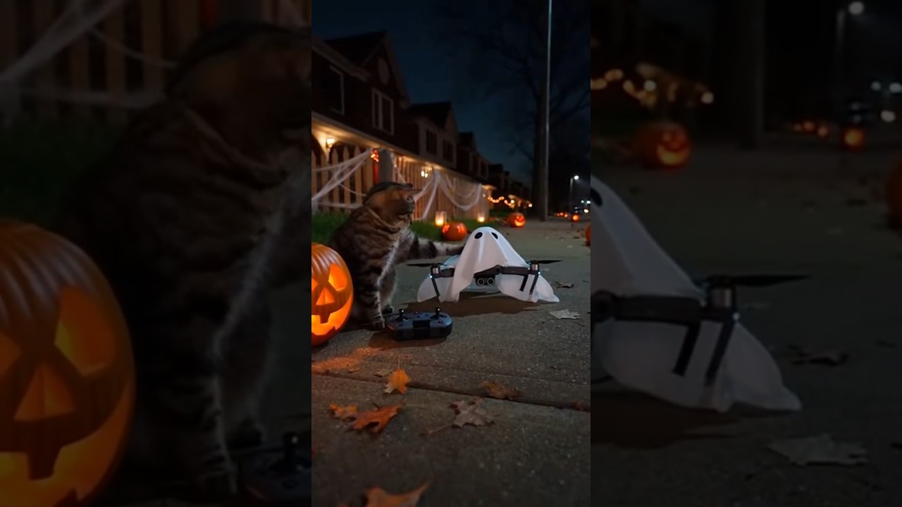 Mischievous Cat Controls Ghost Drone to Scare Everyone 