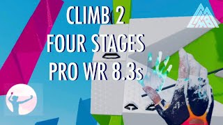 The Climb 2 Freestyle Speedrun - Four stages - New Pro WR 8.3s - Oculus, Meta Quest - Climbing in VR