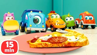 Машинки Мокас готовят пиццу и сладости! 🍫🍕Детские мультики для самых маленьких и видео для детей