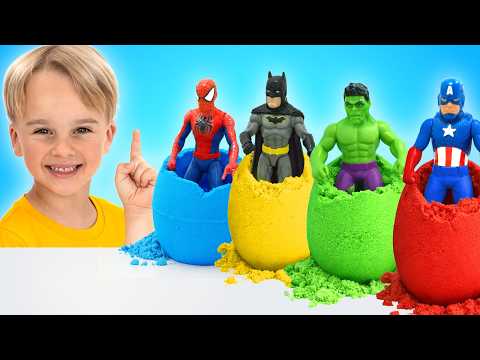 Mike Becomes a Superhero and Plays with Giant Surprise Eggs