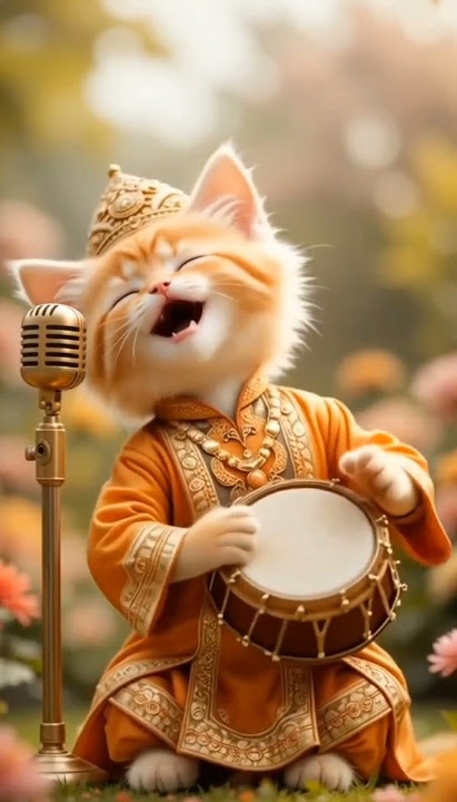 🎶 Kucing Sholawat Lucu Bermain Rebana | Video Islami Menggemaskan 🐱🕌