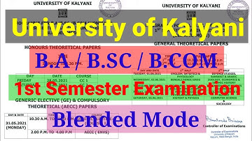 Kalyani University B.a/B.sc/B.com 1st Semester Exam|1st Semester Routine|