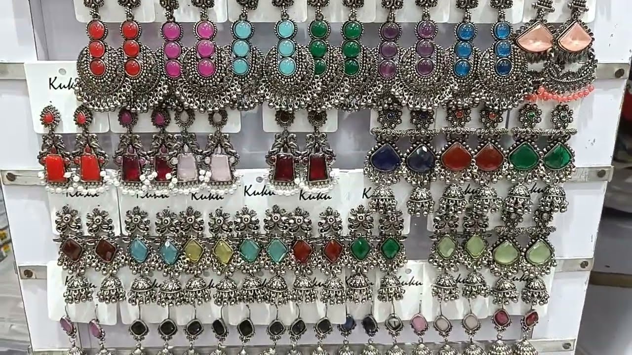 Beautiful earrings design in Atta Market sector 18 noida Mini sarojini market Earrings jewellery 😘❤️