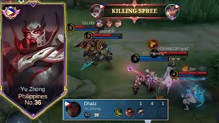 4 ENEMY ALWAYS ROTATE ON EXP LANE BUT STILL END UP YU ZHONG MVP!!