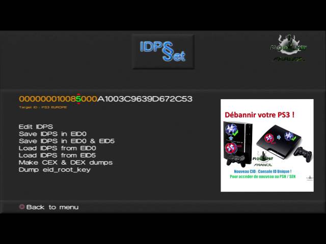 Débannir votre ps3 définitivement avec IDPset par Modchip France - YouTube
