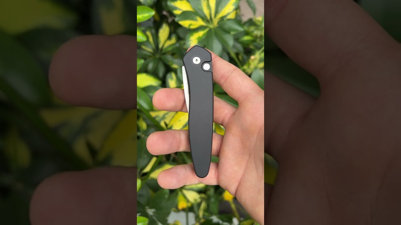 Pro-Tech Knives Half-Breed / Black Aluminum Handle / Stonewash S35VN Blade / 3605 Knife From Recon 1