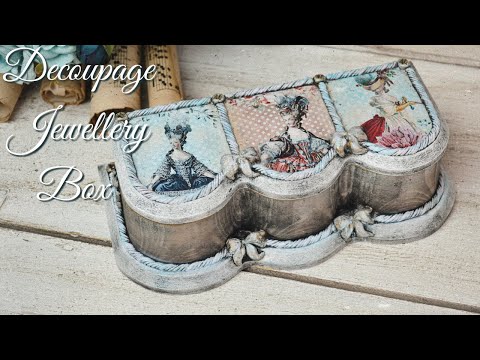Decoupage With Printed Paper on Wooden Box | Dainty's Art Sessions