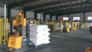 AGV robot to handle pallet