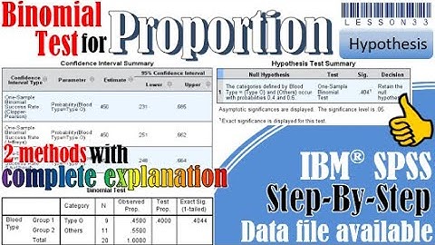 Perform Binomial test for one sample proportion by using SPSS