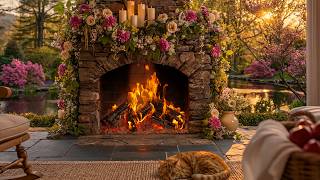 🔥 Spring Fireplace Ambience 12 Hours of Crackling Fire Sounds for
