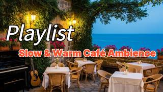 At the Edge of Spring | Slow & Warm Café Ambience, Soft Piano & Guitar for Relaxing Time screenshot 3