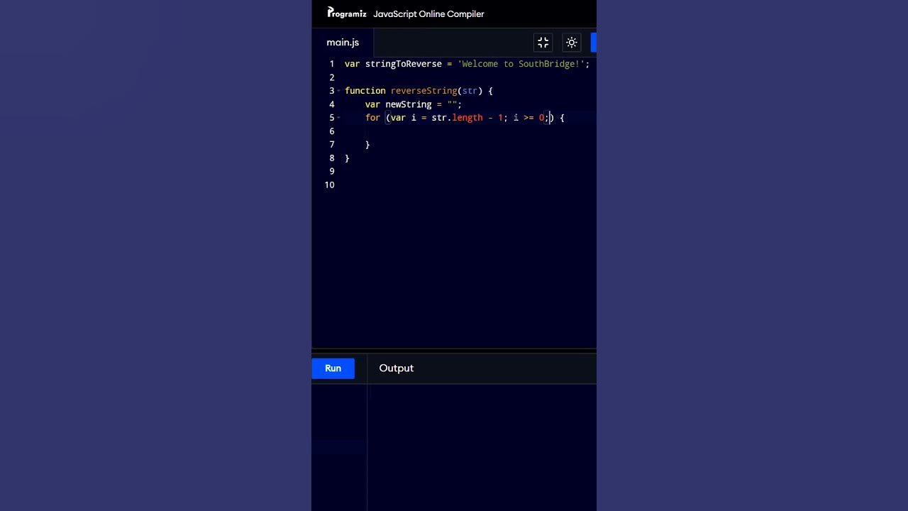 JavaScript Reverse String using For Loop #javascript #coding # ...
