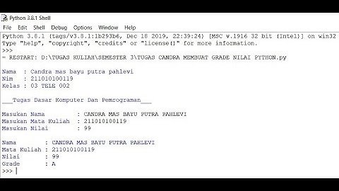 Belajar Membuat Grade Nilai Python