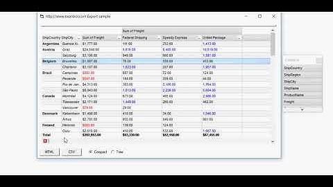 Exontrol HTML Export