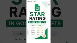 Interactive Star Rating in Google Sheets #exceltips #spreadsheets office