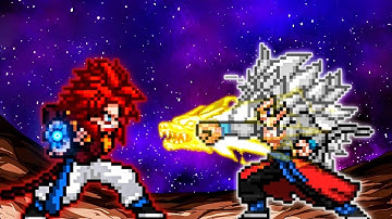 Gogeta SSJ4 V2 RN OP (New) VS Xeno Goku V2 OP (all form) in Jump Force Mugen