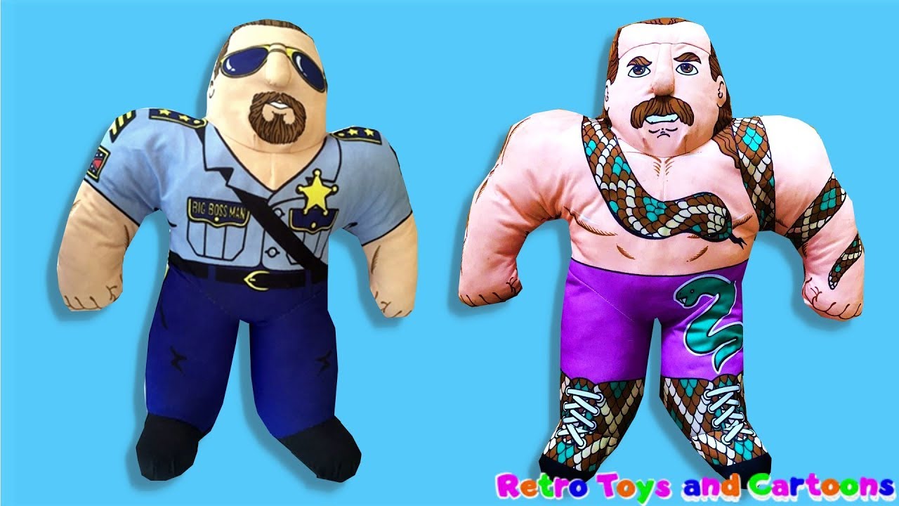 WWF Wrestling Buddies Jake the Snake Roberts Big Boss Man Commercial Retro Toys and Cartoons