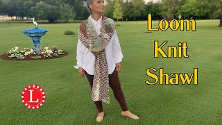 Loom Knitting Diamond Lace Loop Shawl Pattern - Step By Step From Start To End